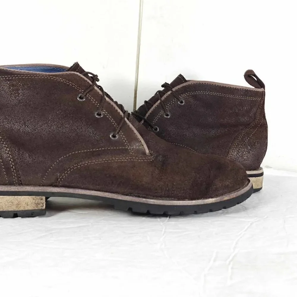 Marc Nason Men’s US 10,5 Brown Suede Leather Lace Up Ankle Chukka Boots Shoes